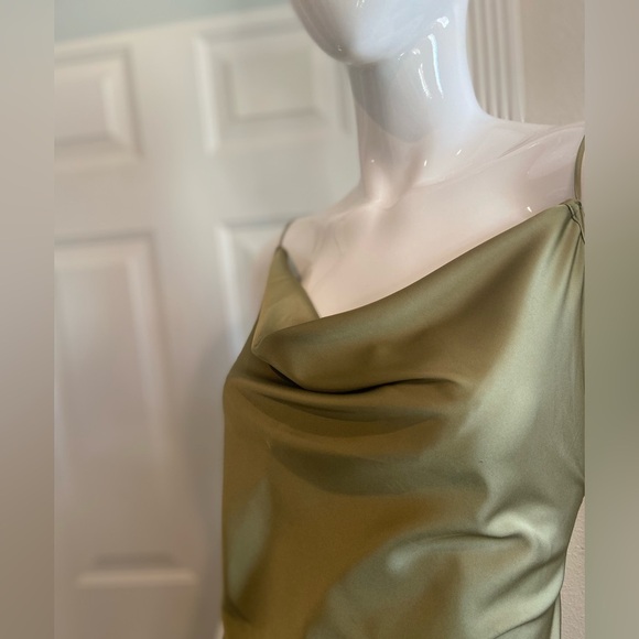Kilo Brava~For Playful Promises~Olive~Relaxed Fit~Slip Dress~Leg Slit~Size 2X - Picture 5 of 16
